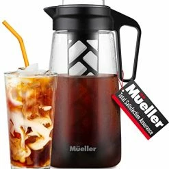 Wholesale 😍 MUELLER HOME Mueller Cold Brew Coffee Maker, 2-Quart Heavy-Duty Tritan Pitcher, Iced Coffee Maker And Tea Brewer With Easy To Clean Reusable Mesh Filter 😉