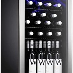 Wholesale 🔥 Antarctic Star 26 Bottle Wine Cooler/Cabinet Beverage Refigerator Mini Fridge Small Wine Cellar Soda Beer Counter Top Bar Quiet Operation Compressor Freestanding Clear Glass Door For Office/Dorm 🧨