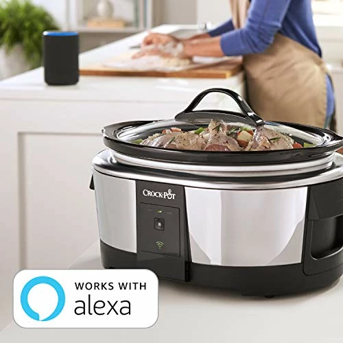 Brand new π Crock-Pot Slow Cooker Works With Alexa 6-Quart Programmable Stainless Steel 2139005, A Certified For Humans Device π - Image 2