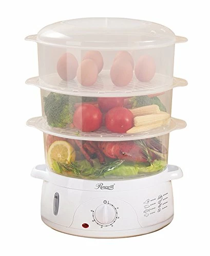 Promo 🎉 Rosewill BPA-free, 9.5-Quart (9L), 3-Tier Stackable Baskets Electric Steamer With Timer Food, 2.20"x9.25"x15.63" ❤️ - Image 2