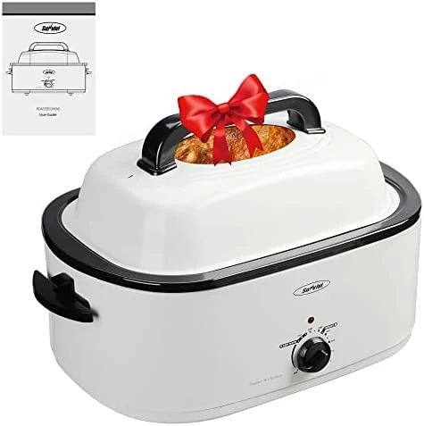 Discount ๐ฅฐ 30lb 26-Quart Roaster Oven, Electric Roaster Oven With Viewing Lid, Sunvivi Turkey Roaster With Unique Defrost/Warm Function, Large Roaster With With Removable Pan & Rack , Stainless Steel, White โ๏ธ - Image 10