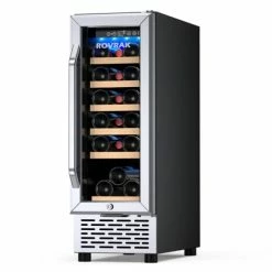 Outlet 🔔 ROVRAk 12 Inch Wine Cooler Refrigerator 18 Bottle Low Noise Stainless Steel Compressor Frost Free Wine Fridge With Digital Temperature Control 41℉-72℉, Built-in Or Freestanding ⌛