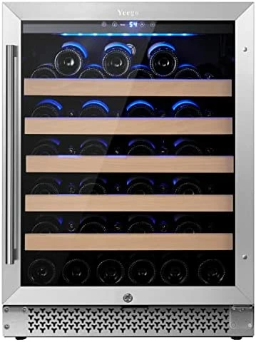 Cheapest 😍 Yeego 24 Inch Wine And Beverage Refrigerator, Hold 60 Cans And 20 Bottles Dual Zone Wine Beer Fridge Cooler With Stainless Steel French Door Digital Temperature Control And Key Lock Quiet Operation 🛒 - Image 11