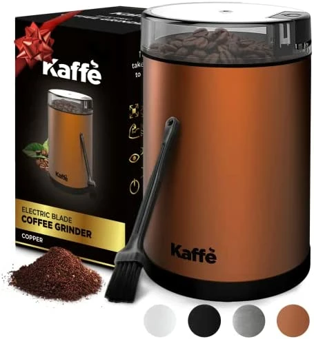 Top 10 🔥 Kaffè Kaffe Coffee Grinder Electric - Spice Grinder W/ Cleaning Brush, Easy On/Off - Perfect For Espresso, Herbs, Spices, Nuts, Grain - 3.5oz / 14 Cup. Black 🔥 - Image 11