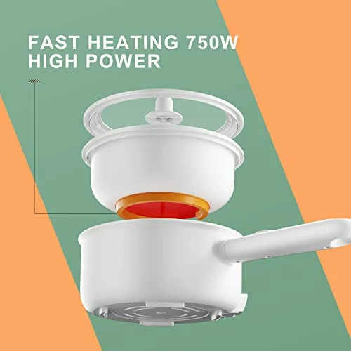 Budget ๐ฅฐ Pan Electric, Non-Stick Hot Pot Electric With Strainer, YOKEKON 2.64 Quart Large Cooking Pan For Omelet, Soup, Fondue, Pasta, Steak, Perfect For Dorm And Camping, Steamer, White ๐ฏ - Image 5