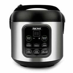 New 👍 Aroma Housewares ARC-994SB Rice & Grain Cooker Slow Cook, Steam, Oatmeal, Risotto, 8-cup Cooked/4-cup Uncooked/2Qt, Stainless Steel 🎉