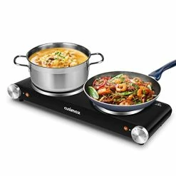 Best reviews of 😉 Double Hot Plates, Cusimax 1800W Double Burner, Portable Electric Hot Plate For Cooking, Countertop Cooktop, Cast Iron Stove, Heating Plate, Compatible For All Cookwares, Upgraded Version 👏