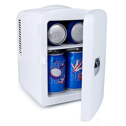 Hot Sale ✨ Living Enrichment Mini Fridge Chilling And Warming, Portable Compact Refrigerator AC/DC Power, 4L 6 Cans Capacity, For Skincare, Foods, Medications, Milk, Home And Travel - W 🎁