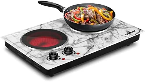 Best reviews of ๐งจ CUSIMAX Double Hot Plate For Cooking, 1800W Portable Electric Double Burners Countertop Burner Cast Iron Hot Plates Cooktop, Stainless Steel Silver Easy To Clean ๐คฉ - Image 8