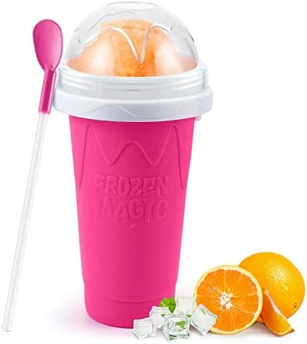 Promo 😉 RELPOM® Slushie Maker Cup, TIK TOK Magic Quick Frozen Smoothies Cup, Cooling Cup, Double Layer Squeeze Slushy Maker Cup, 🎄 Christmas Gifts For Kids (Blue) ⭐ - Image 9