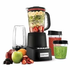 New 👍 Chefman Countertop + Travel Dynamic Blending System, 12-Piece Set, 3 Programmed Speeds & Pulse, Easy Ice Crushing For Shakes & Smoothies, Dishwasher-Safe 32-Oz Pitcher, 12Oz & 2 24Oz Tumblers, Black 🔥