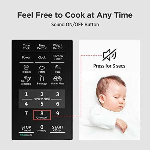 Best Pirce 🤩 COMFEE' EM720CPL-PMB Countertop Microwave Oven With Sound On/Off, ECO Mode And Easy One-Touch Buttons, 0.7cu.ft, 700W, Black Black Microwave 😍 - Image 5