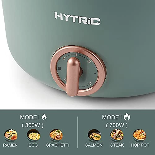 Brand new ๐ Hytric Electric Hot Pot, 2.5L Portable Electric Skillet With Nonstick ๐งฅ Coating, Dual Power Control Multi-Function Electric Cooker For Stir Fry, Steak, Noodles, Ramen Cooker For Dorm And Office, Green ๐งจ - Image 4