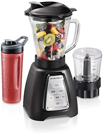 Buy 🛒 Hamilton Beach Blender And Food Processor Combo, Portable Blend-In Travel Cup, Shakes And Smoothies, 40oz Jar & 3-Cup Vegetable Chopper, Grey & Black (58163) 🌟 - Image 10