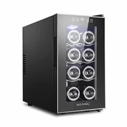 Cheap ✔️ Old Canal 8 Bottles Wine Cooler Refrigerators/Freestanding Fridge, 51F-65F Digital Temperature Contro 🥰
