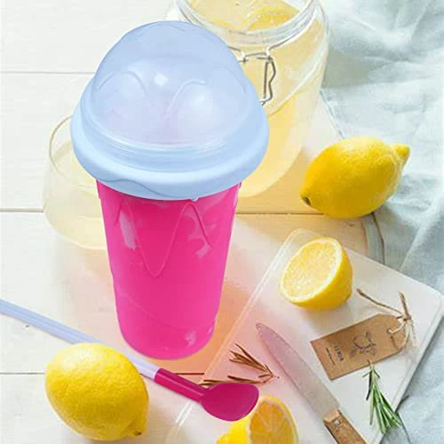 Best Sale ๐ Fovlry Slushie Cup Frozen Magic Cup Squeeze Cup Slushy Maker Slushy Maker Cup DIY Homemade Smoothie Cups Travel Portable Double Layer Slushie Cup For Children And Family (R+G) ๐งจ - Image 2