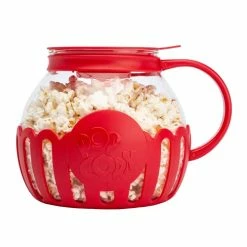 Discount 🔥 Ecolution Patented Micro-Pop Microwave Popcorn Popper With Temperature Safe Glass, 3-in-1 Lid Measures Kernels And Melts Butter, Made Without BPA, Dishwasher Safe, 3-Quart, Red 👏