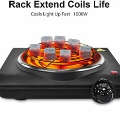 Cheap 😀 Afoosoo Electric Charcoal Burner Stove Portable Hot Plate Grill Coal Burners Heating Plate 1000W Charcoals Starter Heater With Smart Heat Control & Stainless Steel Fast Heating For Cooking Top Countertop ✔️