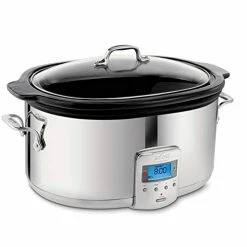 Best Sale π All-Clad SD700450 Programmable Oval-Shaped Slow Cooker With Black Ceramic Insert And Glass Lid, 6.5-Quart, Silver π