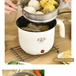 Best deal โ๏ธ Wxvimi Electric Noodle Pot,Electric Hot Pot,Rapid Noodles Cooker, 1.8L Electric Cooker,Mini Steamer With Steaming Rack,Non-Stick Casserole, Suitable For Noodles,Eggs, Dumplings, Soup, Porridge(khaki) โ๏ธ