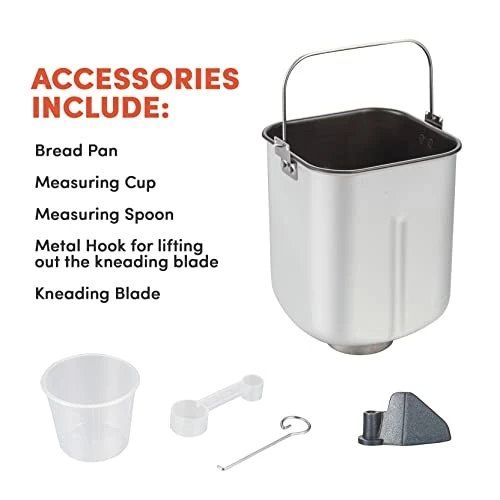 New 💯 Elite Gourmet EBM8103M Programmable Bread Maker Machine, 3 Loaf Sizes, 19 Menu Functions Gluten Free White Wheat Rye French And More, 2 Lb, Mint 👍 - Image 2