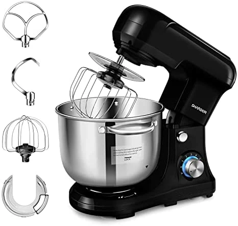 Buy โญ SHARDOR Hand Mixer, 350W Handheld Mixer With Storage Case 5-Speed Plus Turbo Hand Mixer Electric With 5 Stainless Steel Attachments(2 Beaters, 2 Dough Hooks And 1 Whisk), Silver Black Stand Mixer ๐ - Image 8
