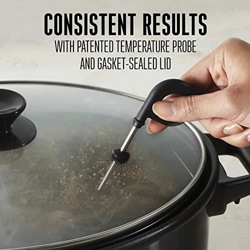 Best Sale π WESTON BRANDS 2-in-1 Programmable Slow Cooker & Electric Indoor Smoker, 6 Quart, With 3-Tier Smoking Rack For Meat, Cheese And More, Dishwasher Safe Crock, Temperature Probe, Black (03-2500-W) π - Image 5