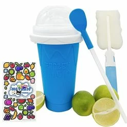 Top 10 💯 METAXIP Slushy Maker Cup, Magic Quick Frozen Smoothie Cup, Ice Maker Slushy Machine For Home And Kids, Freezer Cups For Smoothies, Cooling And Frozen Magic Cups TIK TOK Cups With Sticker Straw Brush Light Pink 💯