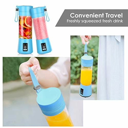 Best Pirce π BALYWOOD Portable Blender, Personal Blender For Shakes And Smoothies, Personal Size Blenders With USB Rechargeable Mini Fruit Juice Mixer, Mini Juicer Smoothie Blender Bottles Travel 380ML, Blue π - Image 4