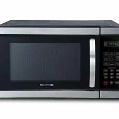 Cheapest 🛒 Farberware Countertop Microwave Oven, 1.1-Cu. Ft. 1000-Watts With LED Lighting, Child Lock, Easy Clean Grey Interior, Brushed Stainless Steel ❤️