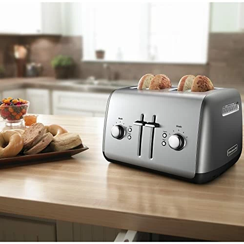 Discount โ KitchenAid 4-Slice Toaster With Manual High-Lift Lever - KMT4115 Contour Silver ๐ - Image 3