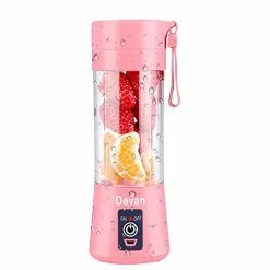 Outlet ⭐ Devan Portable Blender Smoothies Personal Blender Mini Shakes Juicer Cup USB Rechargeable. Pink 🔥