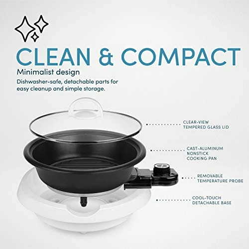 Flash Sale ๐ Aroma Housewares ASP-137 Grillet 3Qt. 3-in-1 Cool-Touch Electric Indoor Grill Portable, Dishwasher Safe, 3-Quart, Whit ๐ - Image 3