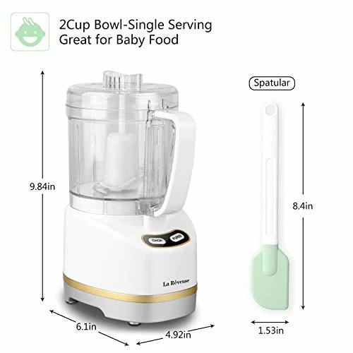 Best reviews of โญ La Reveuse Electric Mini Food Processor Small Chopper 200 Watts 2-Cup Prep Bowl For Mincing Chopping Grinding Blending Pureeing (White) ๐ - Image 2