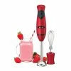 Wholesale ❤️ BELLA Immersion Hand Blender With Whisk Attachment, Quickly Mixes Sauces, Purees Soups, Smoothies & Dips, BPA-Free, Easy To Clean, Stainless Steel/Red 🎉