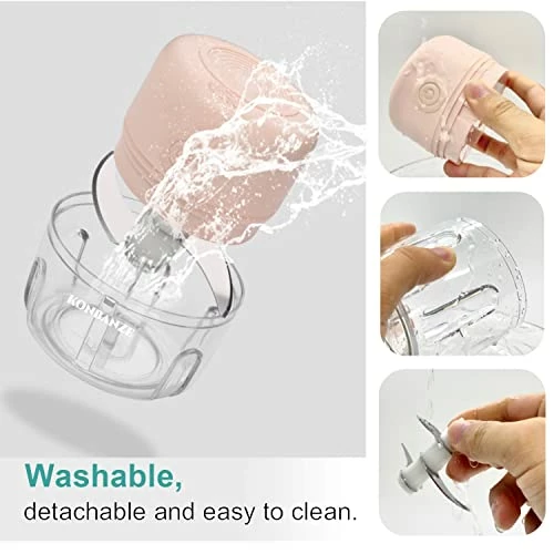 Promo ✨ KONBANZE (2 CUP, 100+250ML) Electric Portable Mini Garlic Onion Chopper Crusher Small Food Processor Masher USB Charging Vegetable Cutter Kitchen Gadgets With 2 Cups (PINK), (MHX-01) 🧨 - Image 5