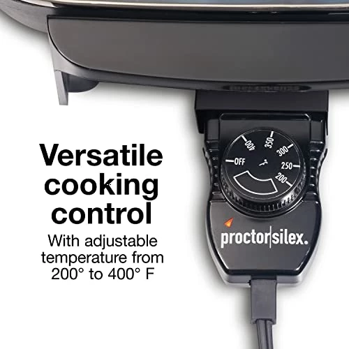 Coupon π Proctor Silex Electric Skillet With Lid, 144 Sq. In. Nonstick Cooking Surface For Frying, Sauteing, Simmering And Braising, Adjustable Temp 200Β° To 400Β° F, Black (38526PS) π₯° - Image 2