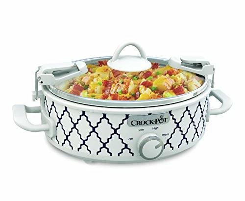 Best Pirce π Crock-Pot Crockpot 2.5-Quart Mini Casserole Crock Slow Cooker, White/Blue β