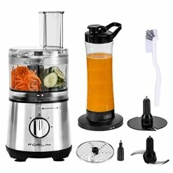 Cheapest 🤩 FORLIM 3.5 Cup Small Food Processor,12-in-1 Mini Blender And Food Processor Combo For Kitchen,350W,20oz Bottle,2 Speeds+Pulse With 4 Blades, For Shakes, Smoothies, Meat, Sauces, Stainless Steel Silve 🛒