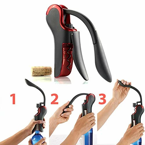 Outlet βοΈ KEISSCO Wine Opener Compact Vertical Corkscrew Wine Bottle Opener With Built-in Foil Cutter β¨ - Image 3