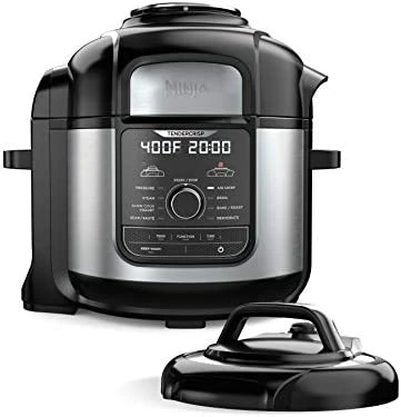 Discount 🥰 Ninja FD401 Foodi 12-in-1 Deluxe XL 8 Qt. Pressure Cooker & Air Fryer That Steams, Slow Cooks, Sears, Sautés, Dehydrates & More, With 5 Qt. Crisper Basket, Deluxe Reversible Rack & Recipe Book, Silver 🔔 - Image 9