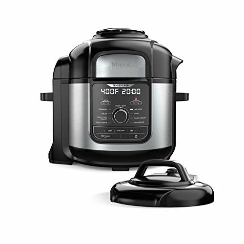 Discount 🥰 Ninja FD401 Foodi 12-in-1 Deluxe XL 8 Qt. Pressure Cooker & Air Fryer That Steams, Slow Cooks, Sears, Sautés, Dehydrates & More, With 5 Qt. Crisper Basket, Deluxe Reversible Rack & Recipe Book, Silver 🔔