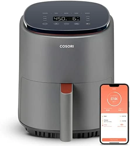 New 🤩 COSORI Air Fryer 4 Qt, 7 Cooking Functions Airfryer, 150+ Recipes On Free App, 97% Less Fat Freidora De Aire, Dishwasher-safe, Designed For 1-3 People, Lite 4.0-Quart Smart Air Fryer, Truffle Gray 🎉 - Image 4