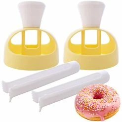 Best reviews of 🎁 HengKe 2 Pack Plastic Donut Cutters With Dipping Pliers Doughnut Mould Doughnut Maker DIY Doughnut Baking Tool Non-Stick Donut Mould Cake Mould Pastry Tools Biscuits Doughnut Hole Cutters 🤩