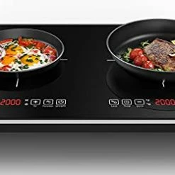 New ๐ฏ VBGK Double Induction Cooktop, 4000W Countertop Burner Hot Plate LCD Sensor Touch Energy-Saving Portable Induction Cooktops 2 Burner With Child Safety Lock & Timer, 110~120 ๐