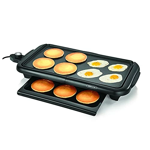Best deal 🌟 BELLA Electric Griddle W Warming Tray, Make 8 Pancakes Or Eggs At Once, Fry Flip & Serve Warm, Healthy-Eco Non-stick 🧥 Coating, Hassle-Free Clean Up, Submersible Cooking Surface, 10" X 18", Copper/Black 💯
