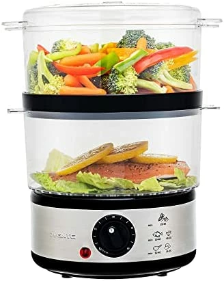 Cheap โจ Ovente Electric Food Steamer 5 Quart With 2 Tier Stackable BPA-Free Baskets, 400W Stainless Steel Base, Auto Shut-Off And 60-Minute Timer, Fast Steaming Ideal For Vegetable And Fish, Silver FS62S โค๏ธ - Image 5