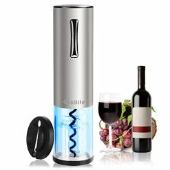 Cheap ⌛ Gokilife Electric Wine Opener, Automatic Rechargeable Wine Bottle Corkscrew Opener With Foil Cutter, One-click Button Wine Bottle Openers With LED Light For Home Party Restaurant (Silver01) Green 🔥