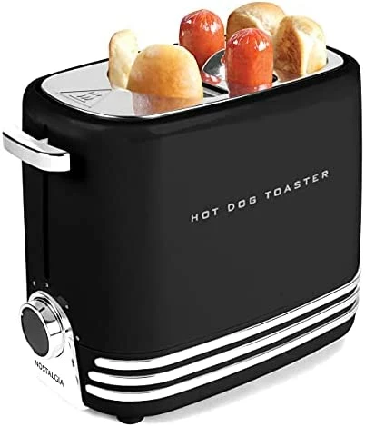 Wholesale ❤️ Nostalgia 2 Slot Hot 🐕 Dog And Bun Toaster With Mini Tongs, Hot 🐕 Dog Toaster Works With Chicken, Turkey, Veggie Links, Sausages And Brats, Red 😉 - Image 7