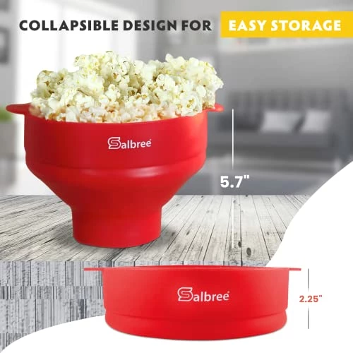 Cheapest 🎁 Original Salbree Microwave Popcorn Popper, Silicone Popcorn Maker, Collapsible Bowl - The Most Colors Available (Aqua) 🔥 - Image 4
